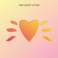 Fire heart vector, Vector illustration of fire hearts