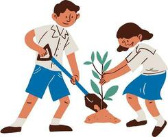 Child Holding Plant , Little Kid holding Plant vector