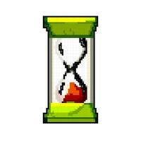 watch sandglass hourglass game pixel art vector illustration