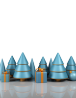 3D Render of Glossy Xmas Tree With Gift Boxes, Bauble png