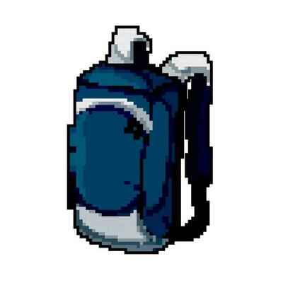 backpack bag camp game pixel art vector illustration Stock Vector Image &  Art - Alamy
