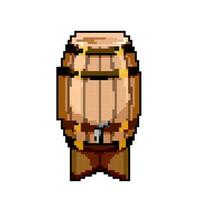 vintage barrel wine game pixel art vector illustration