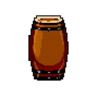 wood barrel wine game pixel art vector illustration