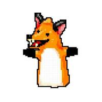 fox hand puppet game pixel art vector illustration