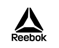 reebok marca logo símbolo con nombre negro ropa diseño icono resumen vector ilustración