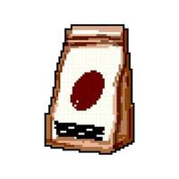 bean coffee packaging game pixel art vector illustration