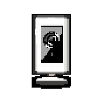 digital table web camera game pixel art vector illustration