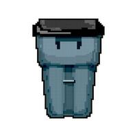 box trash bin garbage game pixel art vector illustration