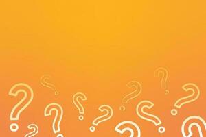 Question mark copy space background. Yellow quiz banner template. vector