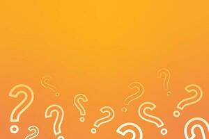 Question mark copy space background. Yellow quiz banner template. vector