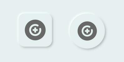 Target solid icon in neomorphic design style. Goal signs vector illustration.