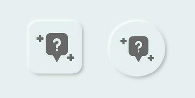 Question solid icon in neomorphic design style. Help signs vector illustration.