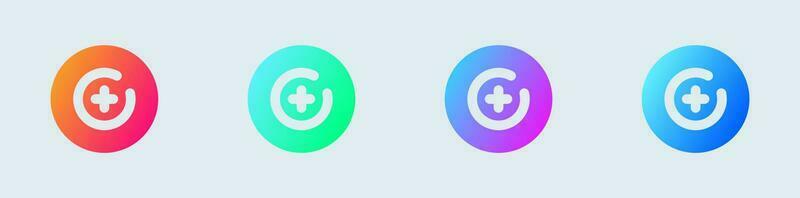 Target solid icon in gradient colors. Goal signs vector illustration.
