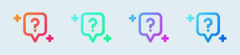 Question line icon in gradient colors. Help signs vector illustration.