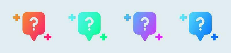 Question solid icon in gradient colors. Help signs vector illustration.