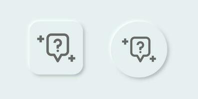 Question line icon in neomorphic design style. Help signs vector illustration.