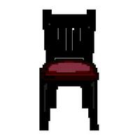 seat wooden chair game pixel art vector illustration