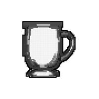 brown coffee glass game pixel art vector illustration