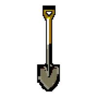 equipment shovel tool game pixel art vector illustration