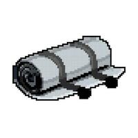 roll camp mat game pixel art vector illustration