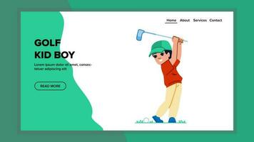 golf kid boy vector