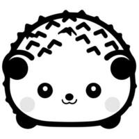 Cute cartoon hedgehog vector icon