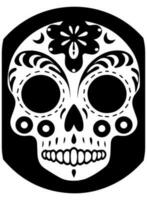 Hispanic heritage sugar skull marigold Festive dia de los muertos vector icon