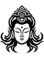 Vector icon of Guanyin bodhisattva Asian deity