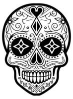 Hispanic heritage sugar skull marigold Festive dia de los muertos vector icon