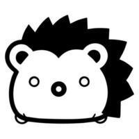 Cute cartoon hedgehog vector icon