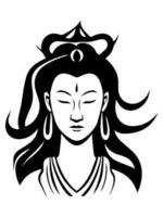 vector icono de Guanyin bodhisattva asiático deidad