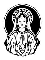 Vector icon of Guanyin bodhisattva Asian deity