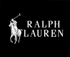 Ralph lauren marca símbolo blanco logo ropa diseño icono resumen vector ilustración con negro antecedentes