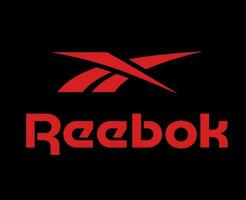 reebok logo marca ropa con nombre rojo símbolo diseño icono resumen vector ilustración con negro antecedentes