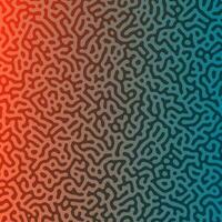 Orange-green Turing reaction gradient background. Abstract diffusion pattern with chaotic shapes. Vector illustration.