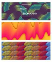 Abstract trendy geometric backgrounds. Banner design. Set of three beautiful futuristic dynamic pattern design. Vector illustration