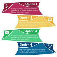 cuatro elementos de diseño infográfico con iconos. plantilla de diseño infográfico paso a paso. ilustración vectorial vector