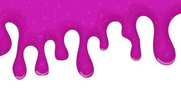 Purple dripping liquid slime on white background. Vector illustration