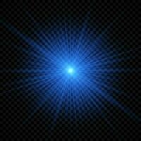 Light effect of lens flares. Blue glowing lights starburst effects with sparkles vector