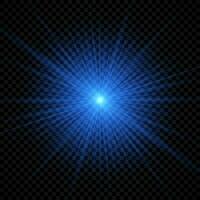 Light effect of lens flares. Blue glowing lights starburst effects with sparkles vector