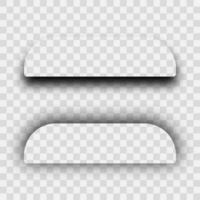 Dark realistic shadow. Set of two rectangles with rounded corners shadows vector