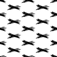 Seamless pattern with hand drawn cross symbols. Black sketch cross symbol on white background. Vector illustration