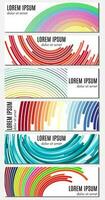 Set of six colorful abstract header banners with curved lines and place for text. Vector backgrounds for web design.