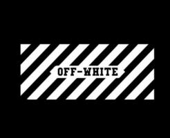 Off-White Brand Symbol Logo White Design Clothes Icon Abstract Vector Illustration With Black Background