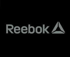 reebok marca logo con nombre gris símbolo ropa diseño icono resumen vector ilustración con negro antecedentes