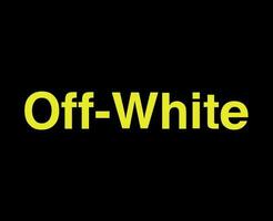 Off-White Logo Brand Name Yellow Symbol Design Clothes Icon Abstract Vector Illustration With Black Background