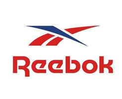 reebok logo marca ropa con nombre rojo y azul símbolo diseño icono resumen vector ilustración