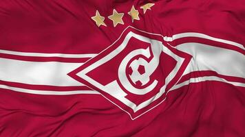 fc Spartak Moskou vlag naadloos looping achtergrond, lusvormige buil structuur kleding golvend langzaam beweging, 3d renderen video