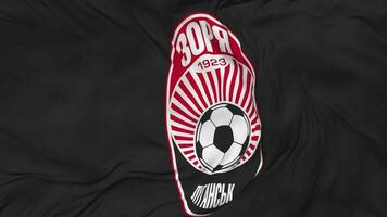 FC Zorya Luhansk Flag Seamless Looping Background, Looped Bump Texture Cloth Waving Slow Motion, 3D Rendering video