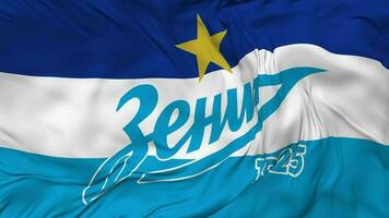 Fußball Verein Zenit, Zenit Heilige Petersburg Flagge nahtlos Schleifen Hintergrund, geloopt stoßen Textur Stoff winken schleppend Bewegung, 3d Rendern video